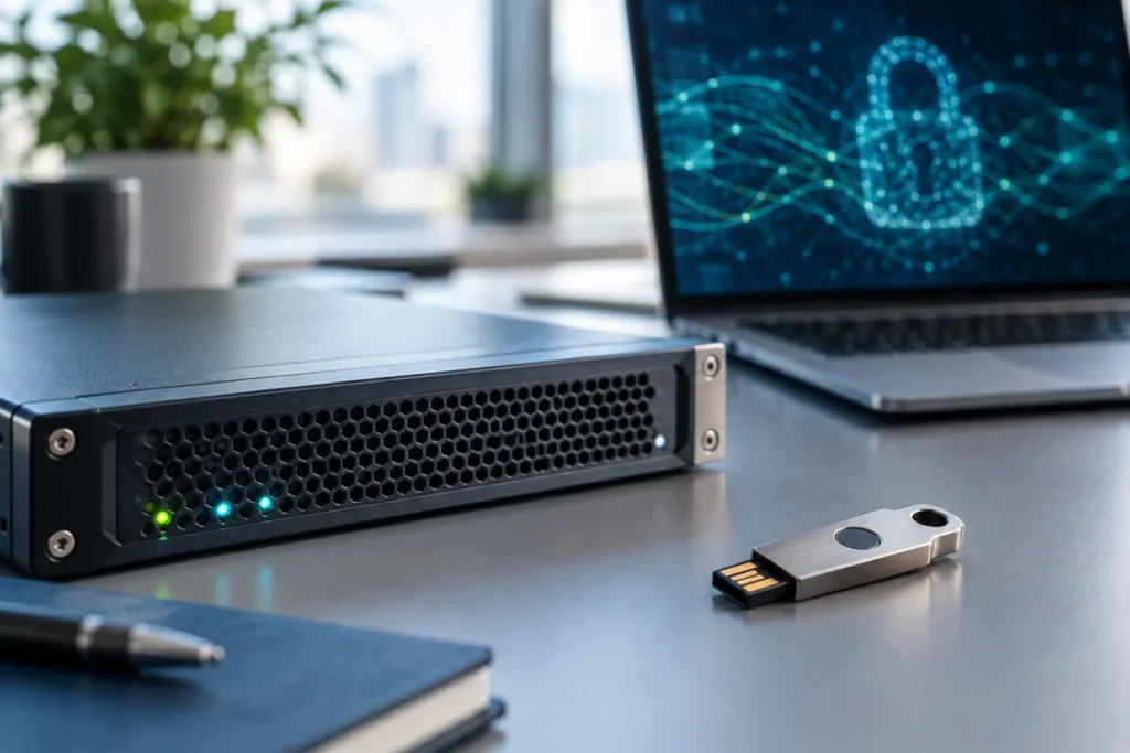 Hardware-Sicherheitsmodul und Sicherheitsschlüssel als Motiv für Kryptografie und Schlüsselmanagement