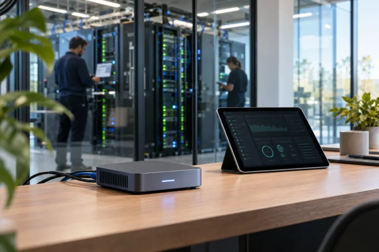 Vernetztes Produkt vor einer betrieblichen Serverumgebung